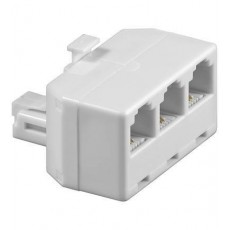 Adaptor RJ11 tata la 3x RJ11 mama alb Goobay