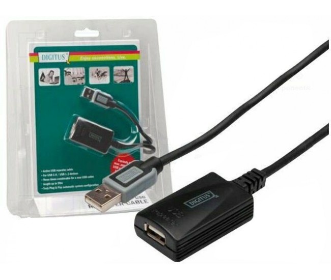 Repeater USB 2.0 USB A soclu - USB A mufa 5m DIGITUS DA-70130-4