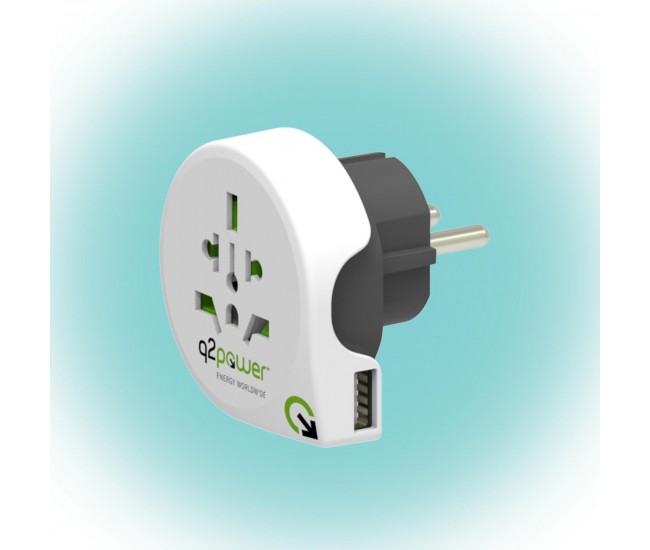 Adaptor calatorii World to Europe + USB Q2 AUSTRALIA CHINA ITALIA UK CH BRAZIL USA EURO 16A 1.100110