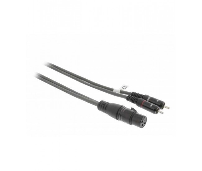 Cablu audio Stereo XLR 3-Pini mama - 2x RCA tata 3m gri Sweex