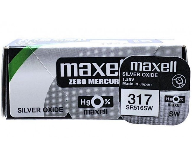 Baterie ceas Maxell SR516SW V317 SR62 1.55V oxid de argint 1buc