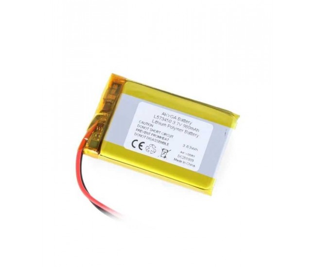 Acumulator Lithium Poliymer 06036 980mAh 1S 3.7V fir cu conector JST-BEC 50x34x6mm AKYGA Battery