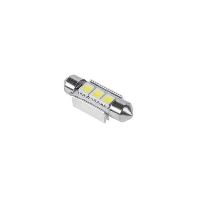 Bec LED 3x SMD5050 alb auto CANBUS 12V 1.5W 30lm T11 SV8.5 36mm Vipow