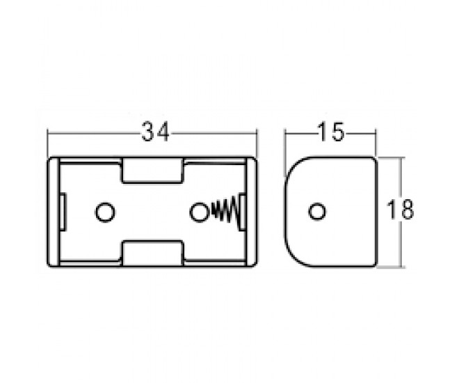 Suport 1x 1/2AA 1/2R6 cabluri 150mm COMF BH-1/2AA-2A