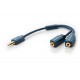 Cablu adaptor Profesional splitter Jack 3.5 mm x2 OFC cupru ecranat 10cm Clicktronic