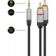 Cablu audio Jack stereo 3.5 mm tata - 2x RCA tata 5m dublu ecranat Goobay Plus