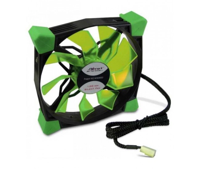 Ventilator Inter-Tech CobaNitrox Xtended N-120-GR 120mm 1200RPM LED verde