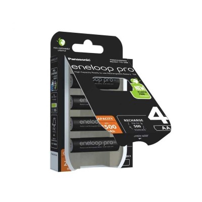 Set acumulatori AA NIMH 2500mAh R6 Eneloop Panasonic 4buc Plastic Free