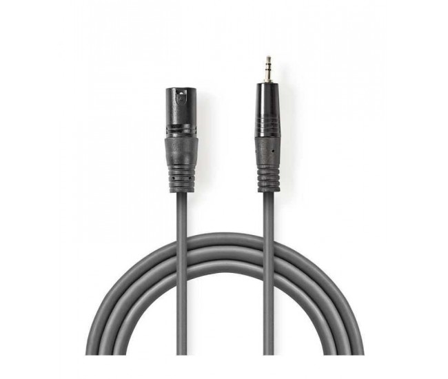 Cablu audio XLR 3-Pin tata - 3.5mm Jack tata 3m gri Nedis