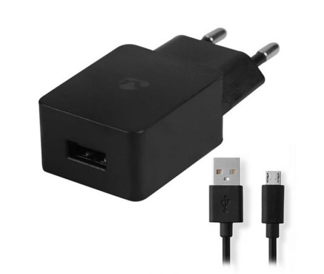 Alimentator USB Nedis 110-240V 1 iesire 2.1A negru micro USB inclus