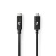 Cablu USB TYPE C tata - USB TYPE C tata 1m 100W 10Gbps 3.2 Gen 2 negru Nedis