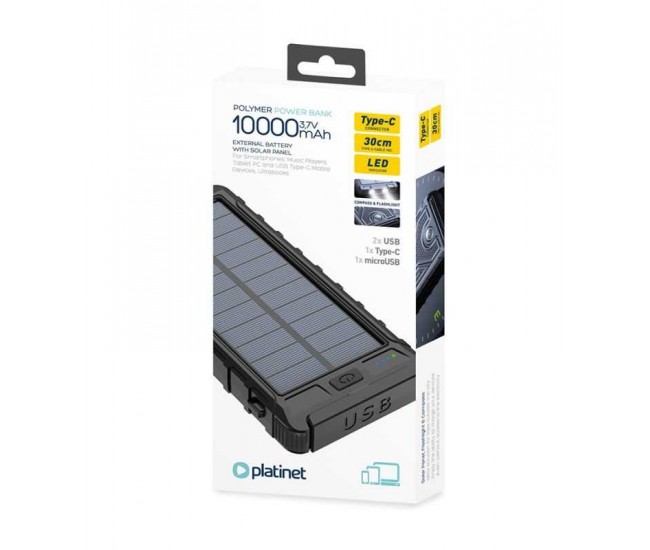 POWER BANK SOLAR 10000mAh PLATINET PMPB10SP