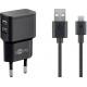 Incarcator de retea dual 2x USB cu cablu micro USB 2.4A negru Goobay