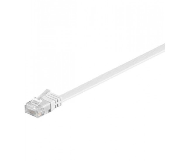 Cablu plat Cat6 UTP 10m 250MHz RJ45 cupru alb Goobay