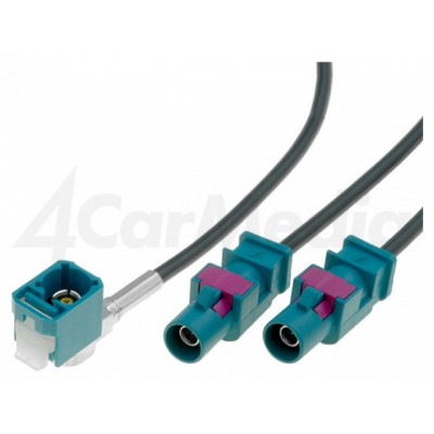 Cablu adaptor antena auto Fakra soclu mama - Fakra mufa tata x2 0.25m VWP 4CARMEDIA