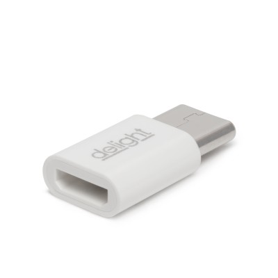 Adaptor USB Type C tata la Micro USB mama alb delight