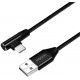 Cablu USB 2.0 A mufa - USB Type C mufa in unghi 1m negru LOGILINK CU0138