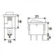 Interupator basculant 1 circuit 3 pini 6.5A 250V OFF-ON verde cu retinere