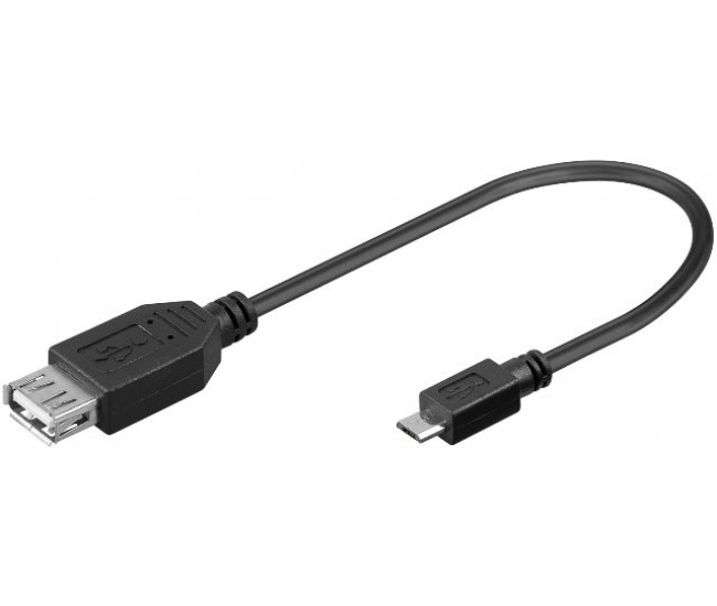 Cablu USB - micro USB 2.0 OTG 0.2m negru