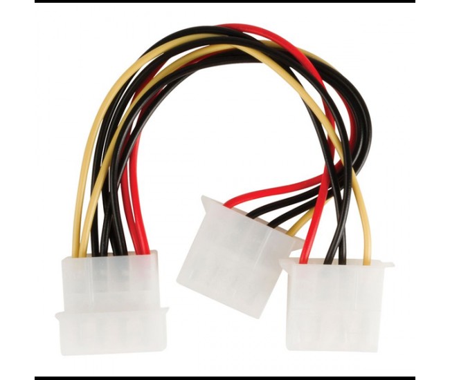 Cablu adaptor Intern PC sursa Molex tata - 2x Molex mama 0.15m Valueline