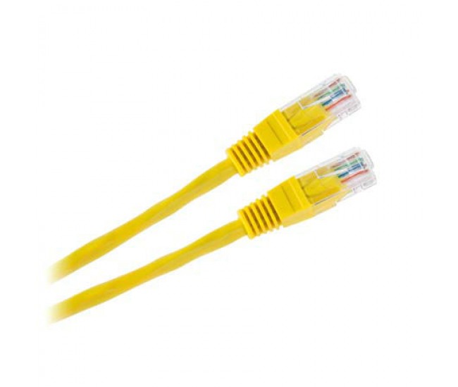 Cablu patchcord UTP galben 1m CCA Cabletech