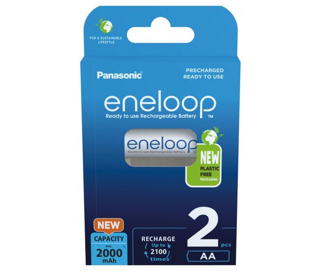 Panasonic Eneloop set acumulatori Ni-MH AA R6 2000mA 2100 cicluri 2buc BK-3MCDE/2BE 5410853064176