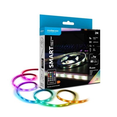 Banda LED Smart Modee 7W telecomanda RGB 80lm IP20 2m USB MSL-LS7W2MRGB-R