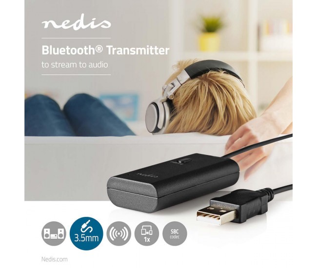 Transmitator audio wireless Nedis Bluetooth negru