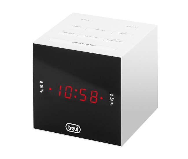 Radio cu ceas si alarma display cu LED RC 855C alb Trevi