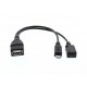 Cablu adaptor OTG USB mama - micro USB tata date/alimentare mama Well