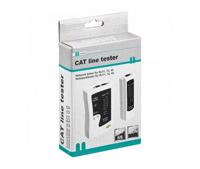 Tester retea RJ11 RJ12 RJ45 ISDN CAT5 CAT6 Goobay