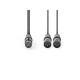 Cablu audio balansat stereo 2x XLR 3-pini tata - XLR 3-pini mama 1.5m gri Nedis