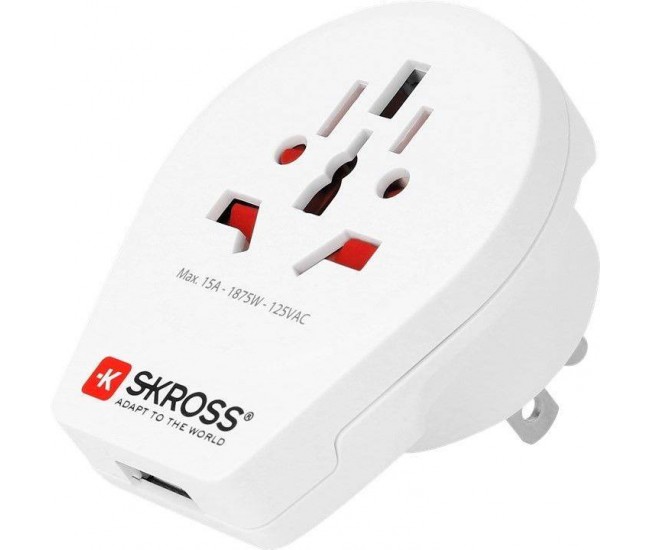 Adaptor priza Universal World - USA cu USB Skross