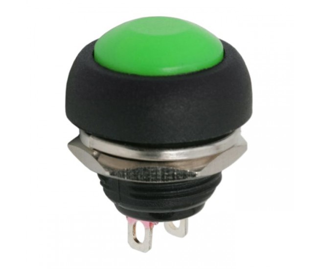 Buton 1 circuit 1A 250V OFF-ON verde fara retinere