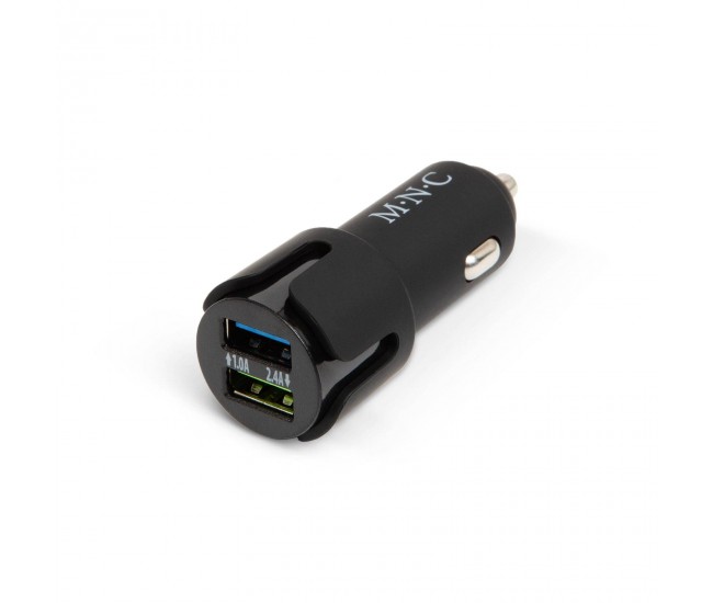 Adaptor de la bricheta 2x USB 2.4A negru M'N'C