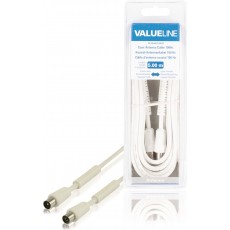 Cablu antena coaxial 100dB coaxial tata - coaxial mama 5m alb Valueline