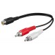 Cablu adaptor audio Y STEREO 2x RCA tata la 1x RCA mama 0.2m 50008 Goobay