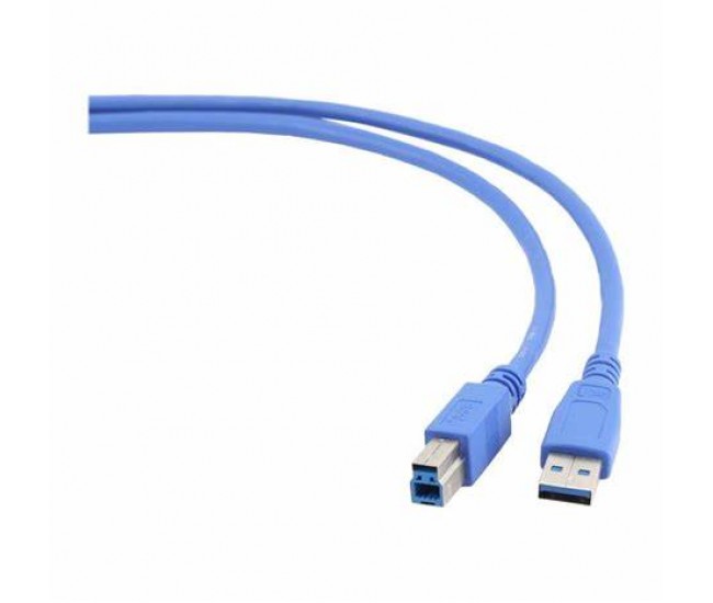 Cablu USB 3.0 USB A mufa tata - USB B mufa tata aurit 0.5m albastru PVC GEMBIRD CCP-USB3-AMBM-0.5M