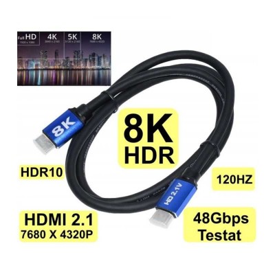 Cablu HDMI v2.1 8K 60HZ 1m HDMI tata - HDMI tata CA