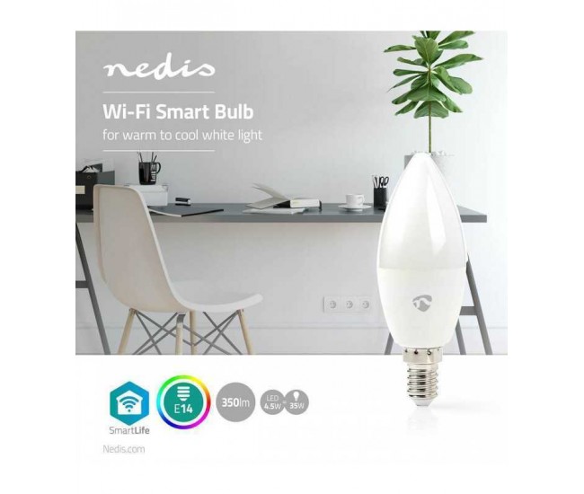 Bec LED Smart WiFi reglare culoare lumina E14 Nedis