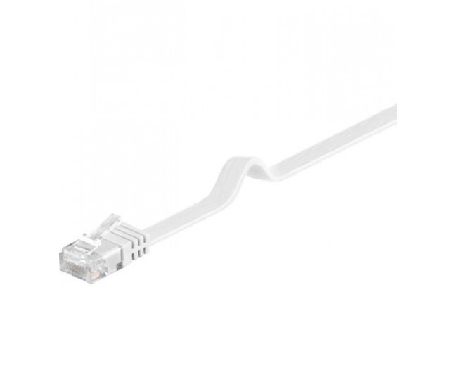 Cablu plat Cat6 UTP 10m 250MHz RJ45 cupru alb Goobay