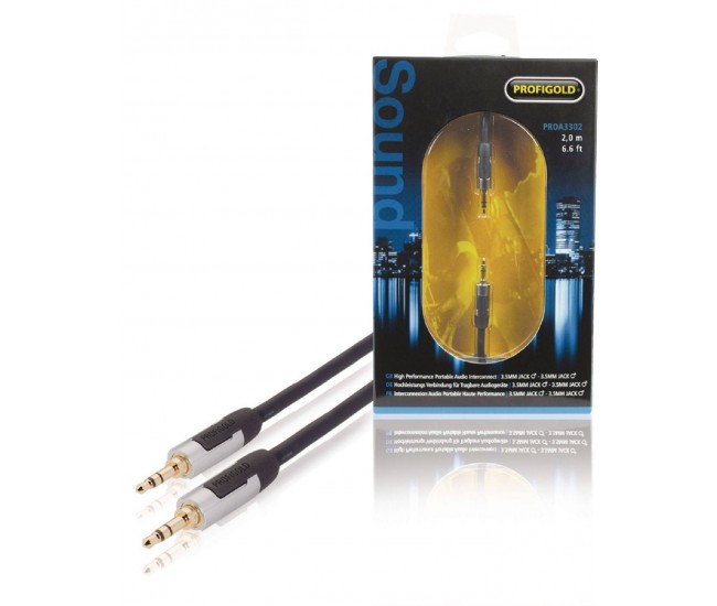 Cablu audio stereo Jack 3.5 mm tata-tata 2m OFC Profigold