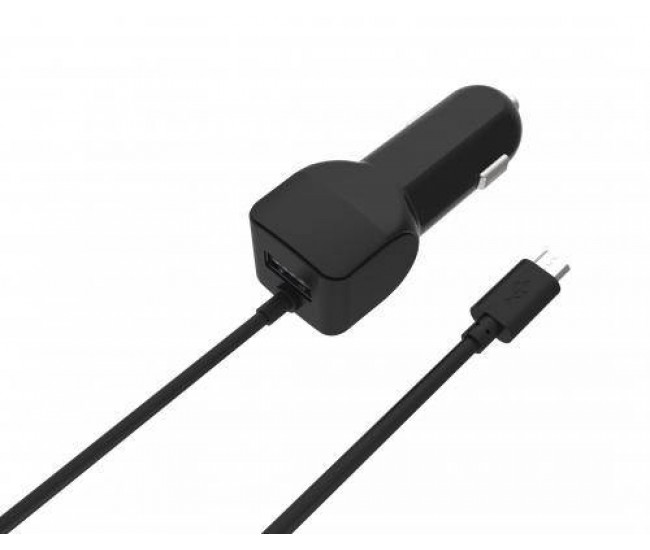 Alimentator USB bricheta auto cu cablu micro USB 2 iesiri 2.4A negru Well