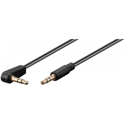 Cablu audio Jack 3.5 mm - 3.5 mm 90 grade contacte aurite 0.5m Goobay