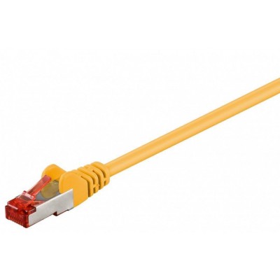 Cablu patch retea PiMF SFTP CAT6 galben 0.15m 2x RJ45 LSZH cupru ecranat Goobay