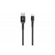 Cablu de date si incarcare USB Type C 1m Well indicator incarcare 3A negru