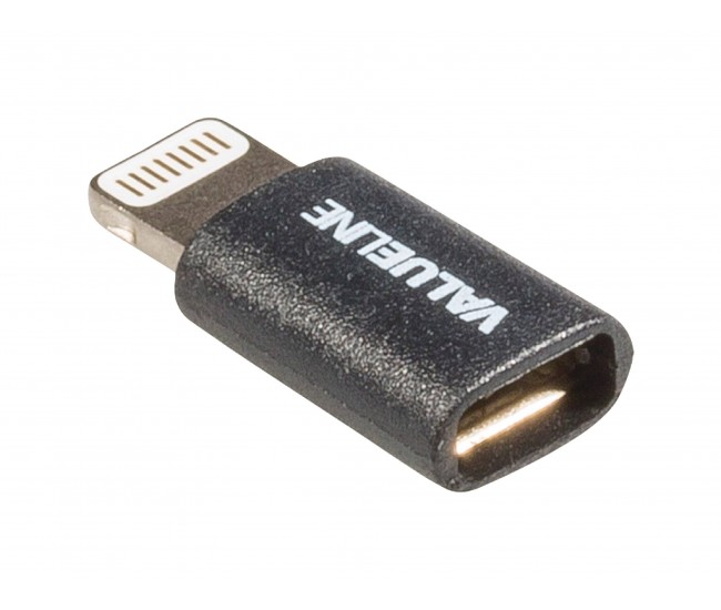 Adaptor USB Lightning tata - micro USB mama negru Valueline