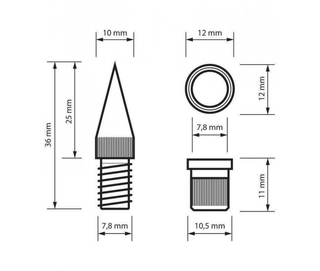 Contacte ascutite pentru incinte acustice metal negru