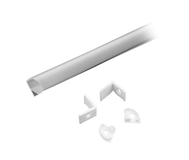 Profil aluminiu pentru banda LED 2m 15.8x15.8 mm alb pe colt V-TAC SKU-3369