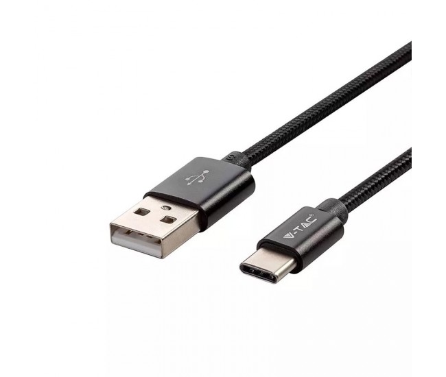 Cablu USB TYPE C 1m negru 2.4A PLATINUM EDITION V-Tac SKU-8491